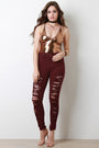 Distressed High Waisted Two Pocket Skinny Jeans - NoveltyOne