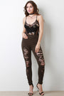 Distressed High Waisted Skinny Jeans - NoveltyOne