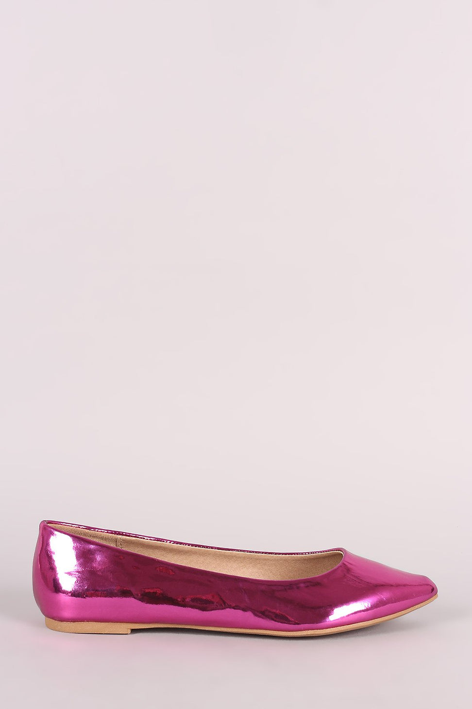 Mirror Metallic Pointy Toe Ballet Flat