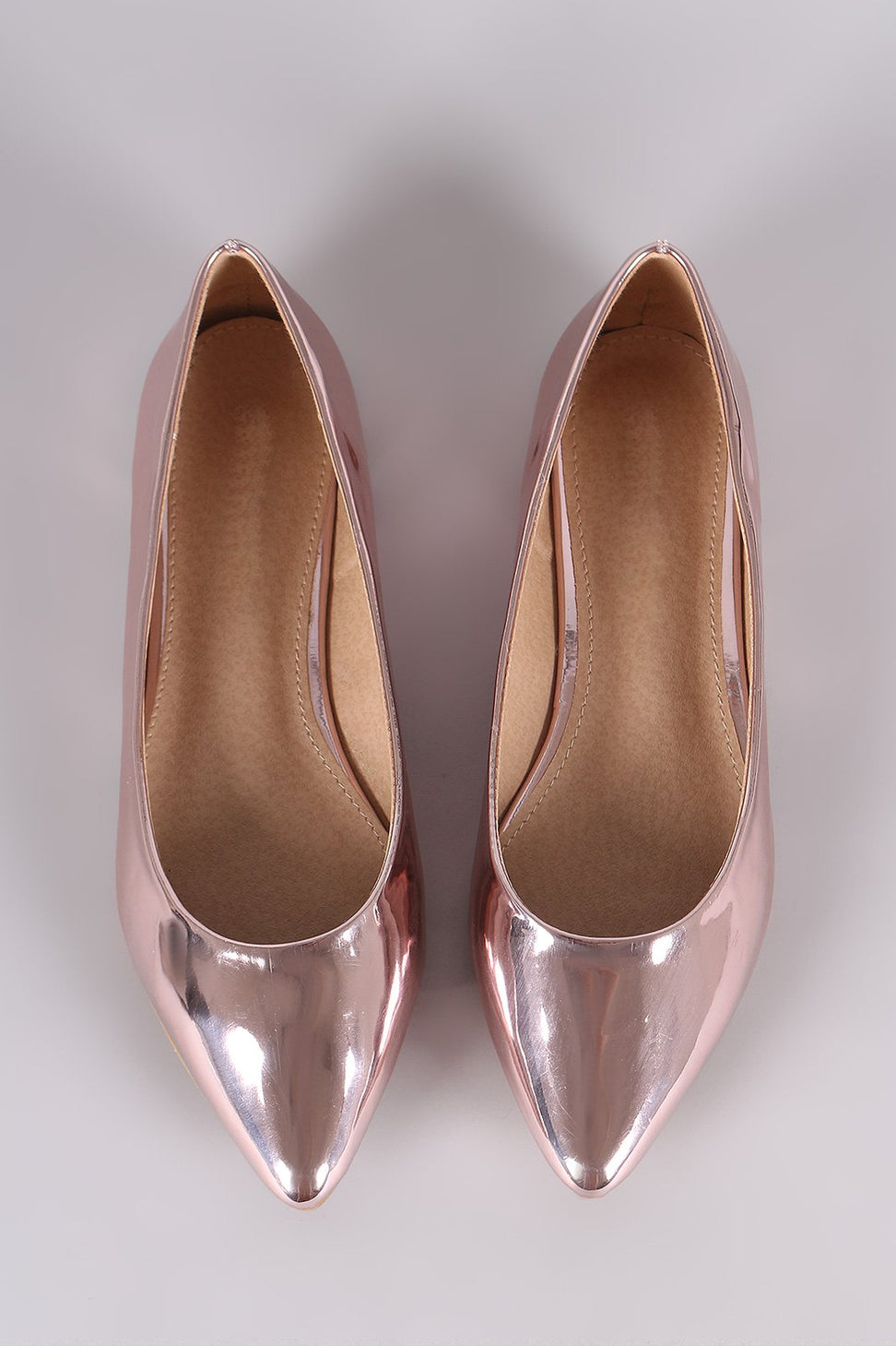 Mirror Metallic Pointy Toe Ballet Flat