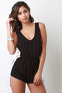 Side Lace-Up V-Neck Sleeveless Romper