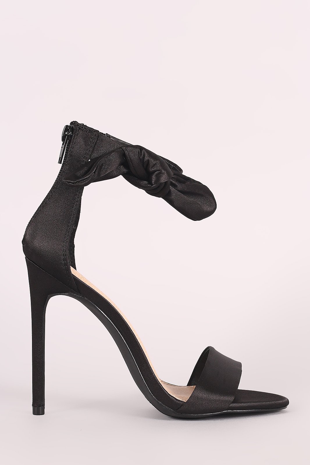 Liliana Satin Open Toe Side Knotted Bow Stiletto Heel - NoveltyOne