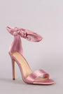 Liliana Satin Open Toe Side Knotted Bow Stiletto Heel - NoveltyOne
