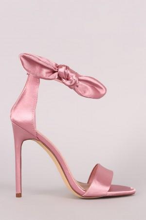Liliana Satin Open Toe Side Knotted Bow Stiletto Heel - NoveltyOne