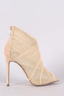 Liliana Semi-Sheer Mesh Tulle Peep Toe Stiletto Booties - NoveltyOne