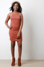 Square Cutaway Ribbed Knit Mini Dress