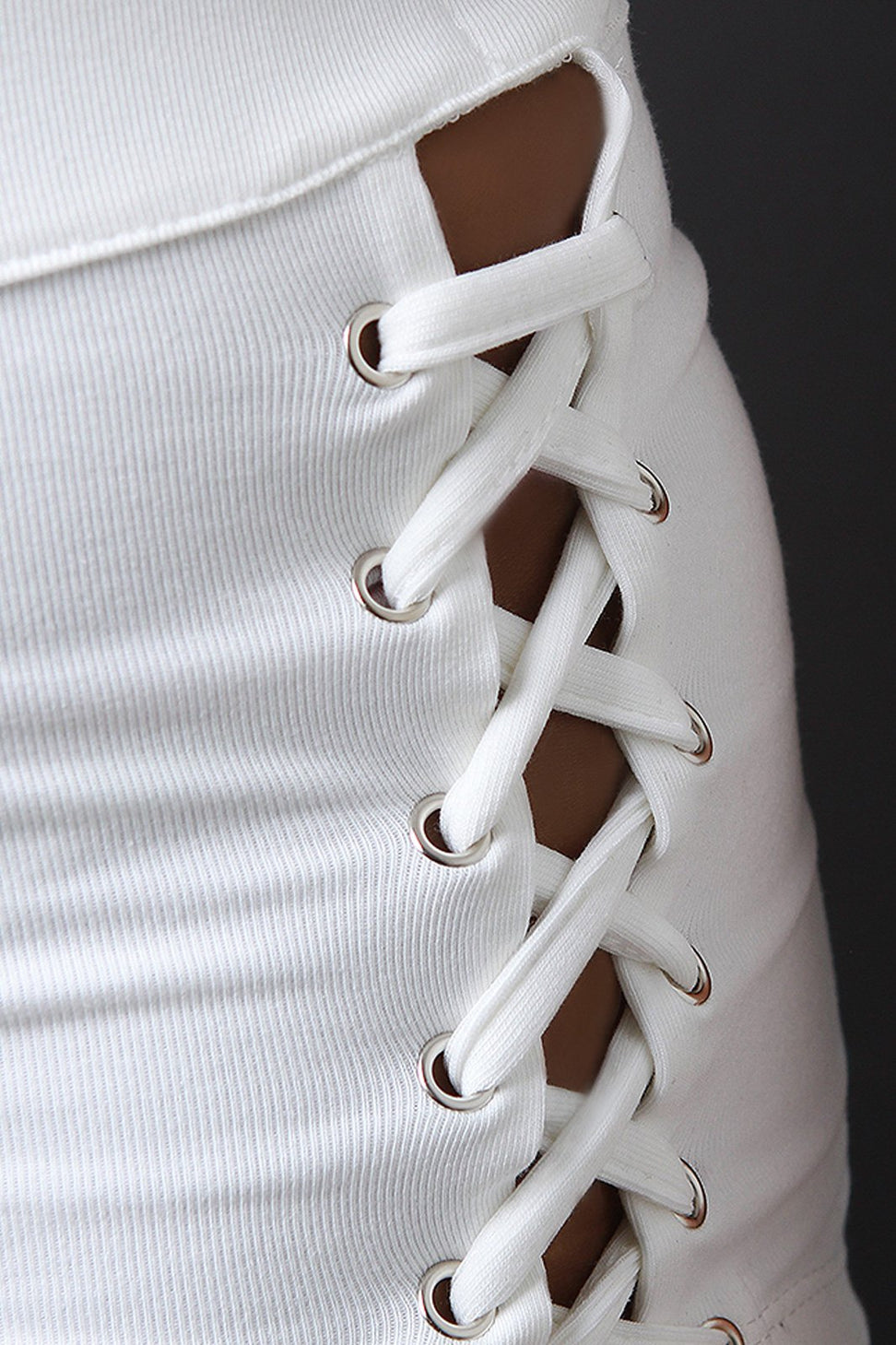 Choker Lace-Up Crop Top With High Waisted Shorts Set