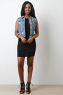 Distressed Sleeveless Slashed Back Denim Vest - NoveltyOne