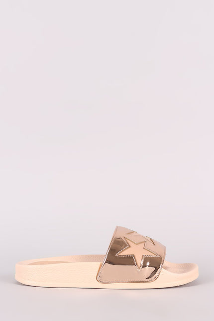 Contrasting Stars Slide Sandals