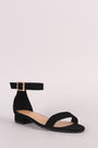 Bamboo Nubuck Open Toe Ankle Strap Sandal