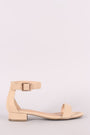 Bamboo Nubuck Open Toe Ankle Strap Sandal
