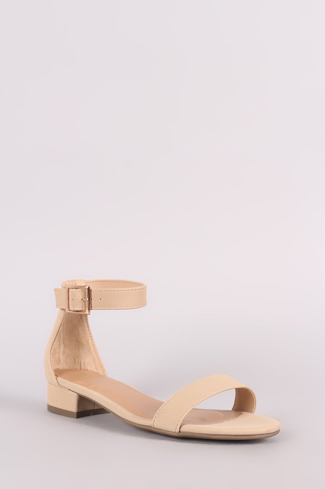 Bamboo Nubuck Open Toe Ankle Strap Sandal