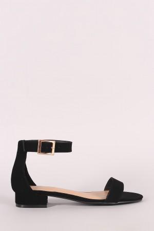 Bamboo Nubuck Open Toe Ankle Strap Sandal