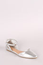 Bamboo Metallic Crisscross Back Pointy Toe Ballet Flat