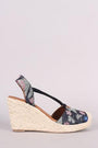 City Classified Floral Borcade Espadrille Platform Wedge