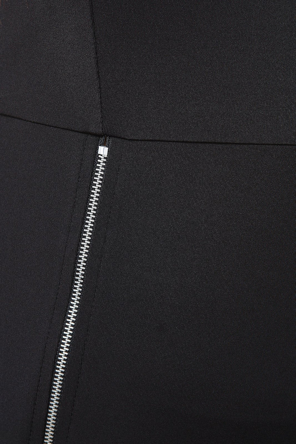 Sleeveless Mesh Yoke Zippered Front Midi Dress