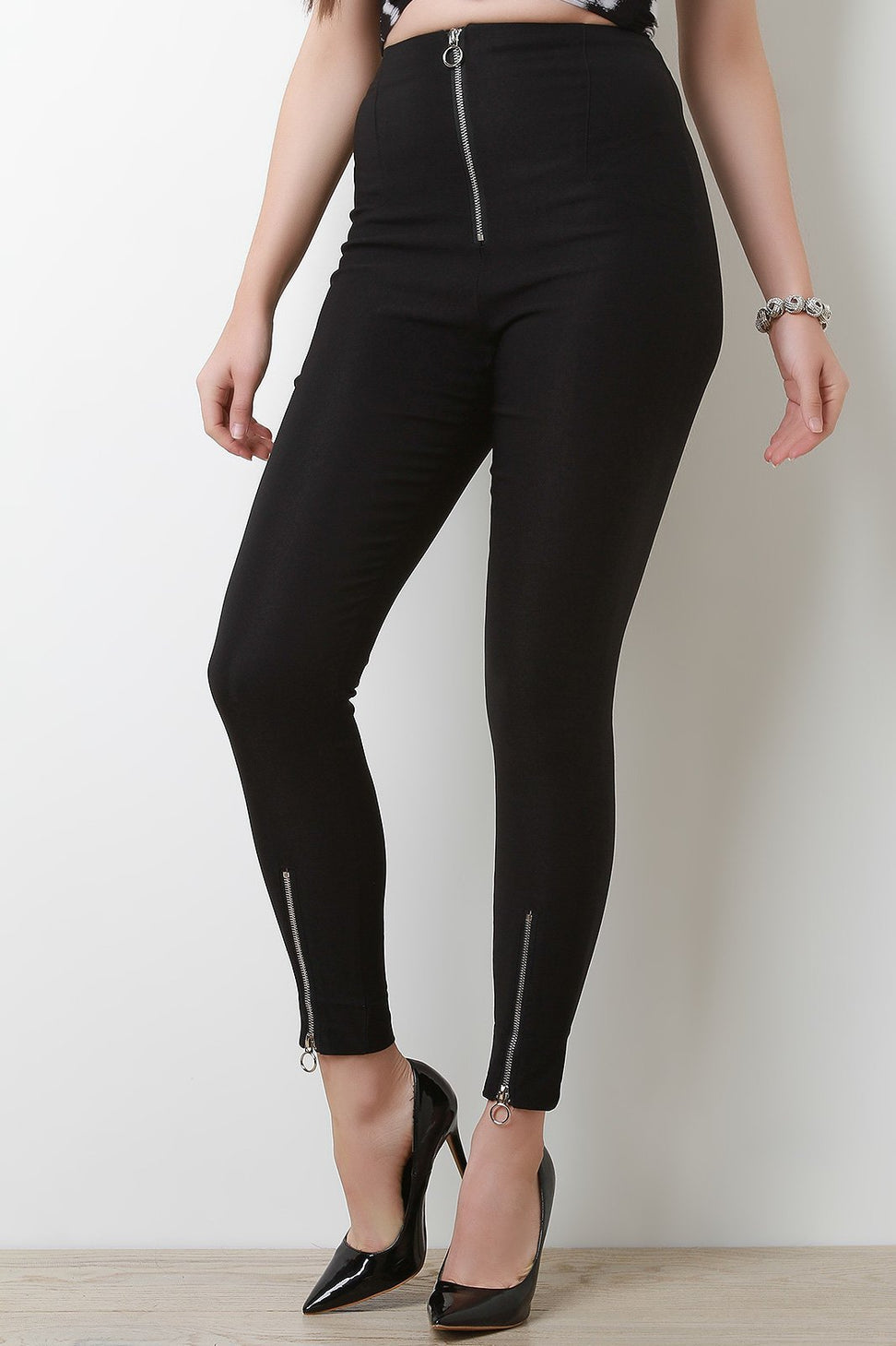 O-Ring Zipper Skinny Pants - NoveltyOne
