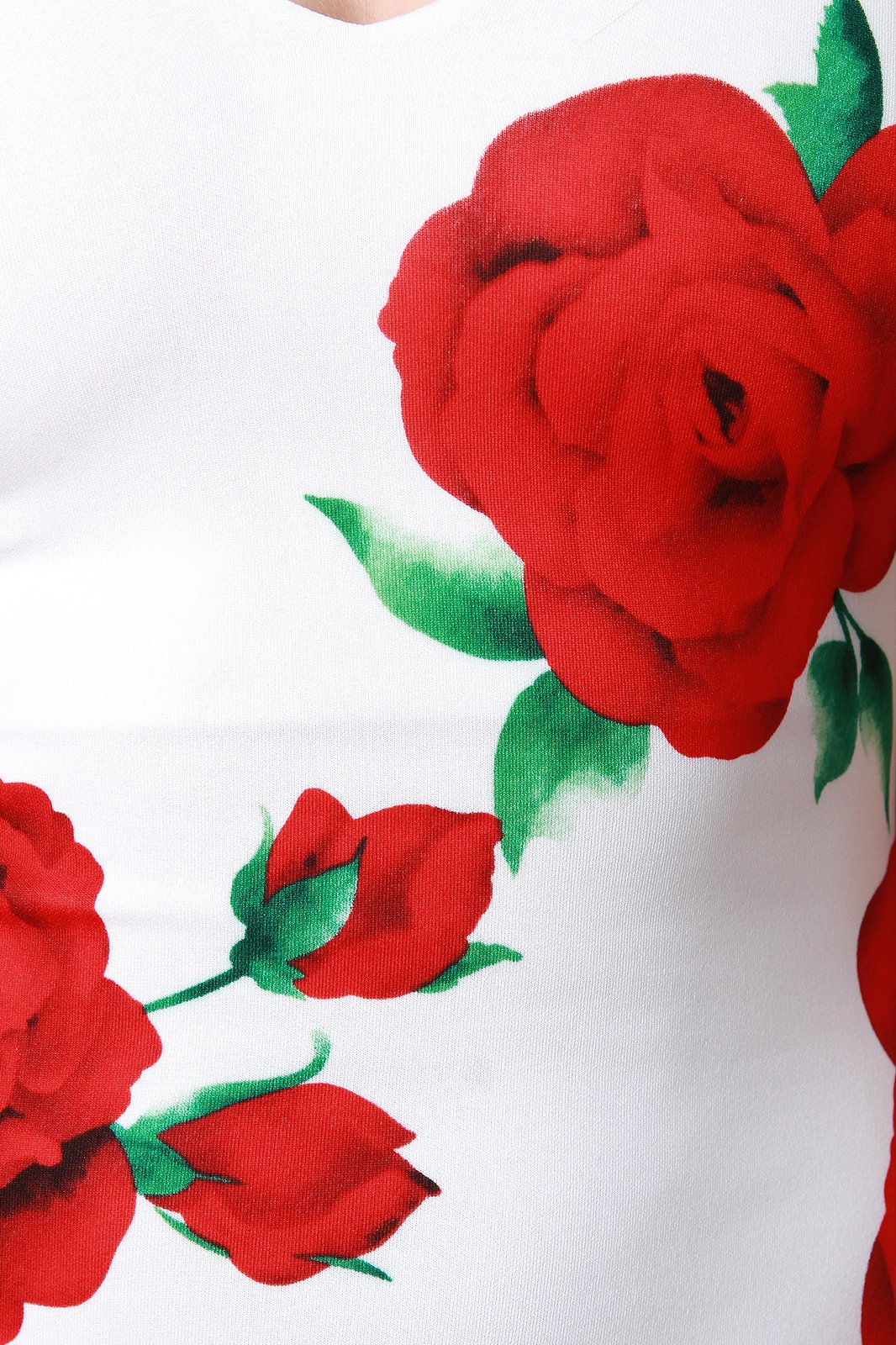 Roses Mock Choker Midi Dress