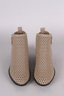 Bamboo Perforated Nubuck Almond Toe Ankle Boots