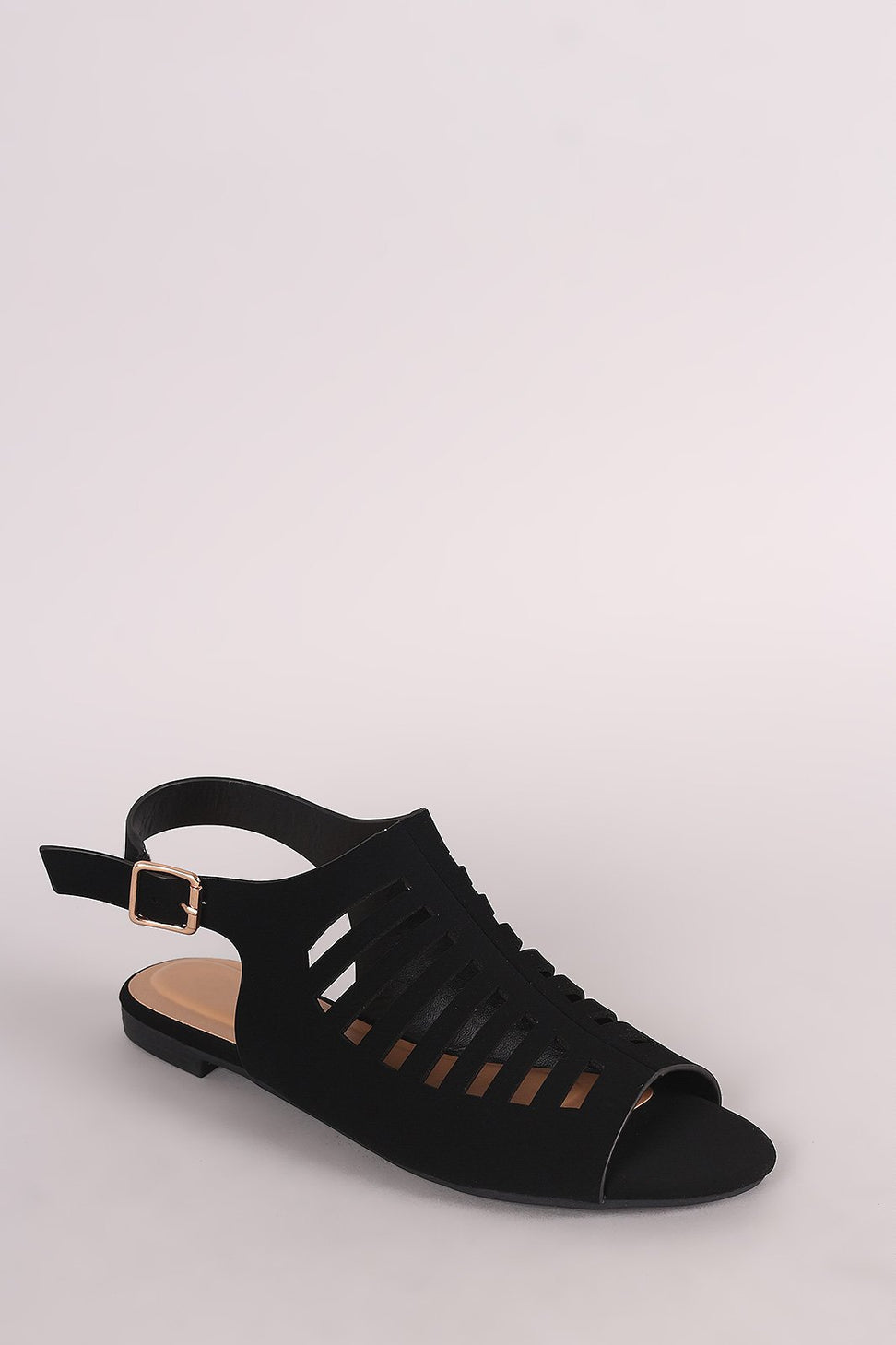 Bamboo Ladder Cut Caged Sandal