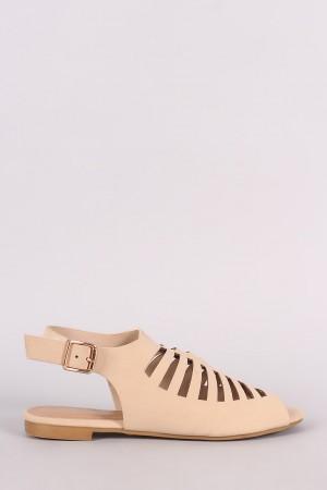 Bamboo Ladder Cut Caged Sandal