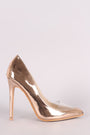Metallic Pointy Toe Clear Inset Stiletto Pump
