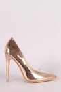 Metallic Pointy Toe Clear Inset Stiletto Pump