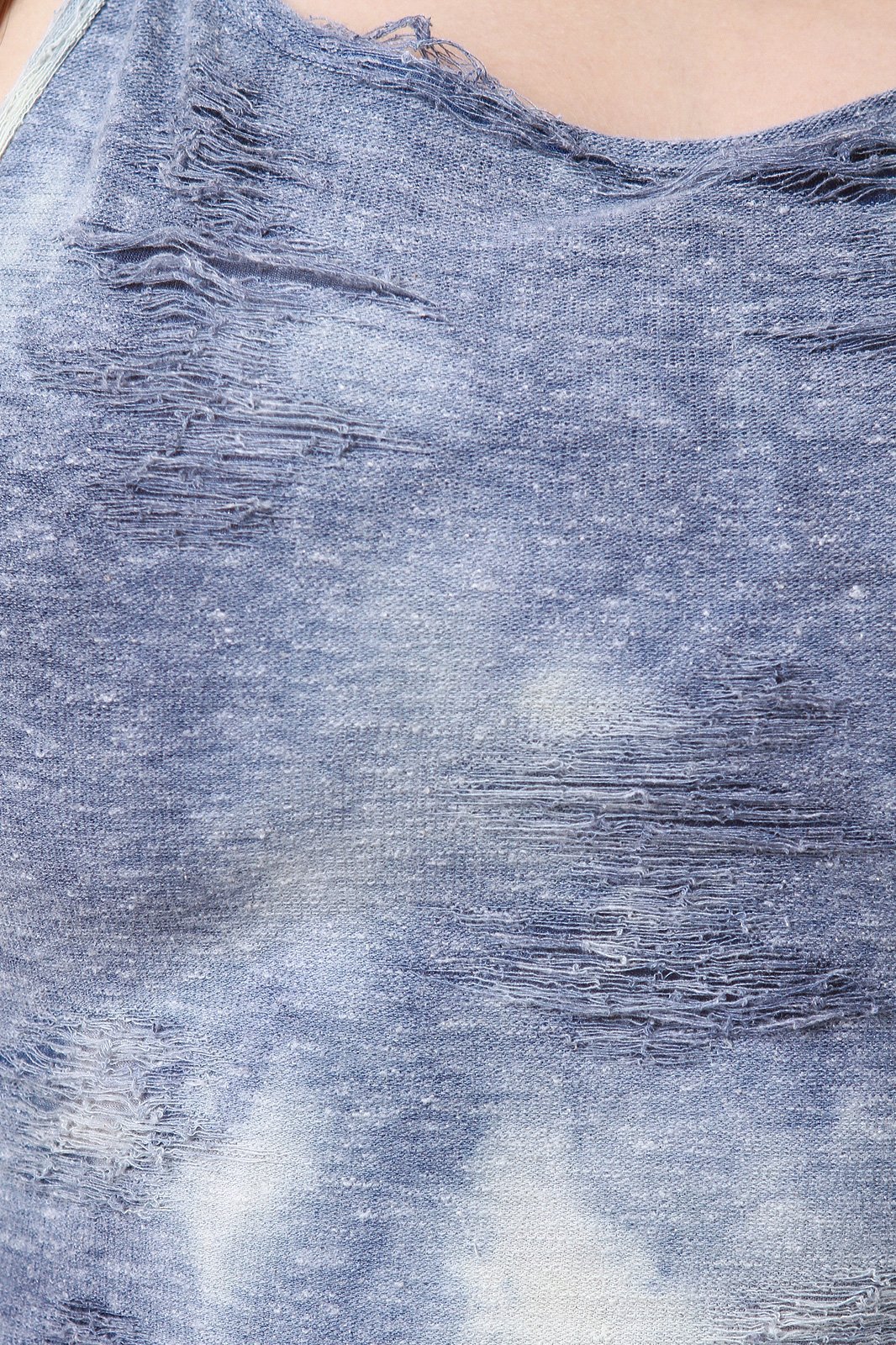 Bleach Wash Distress Midi Dress