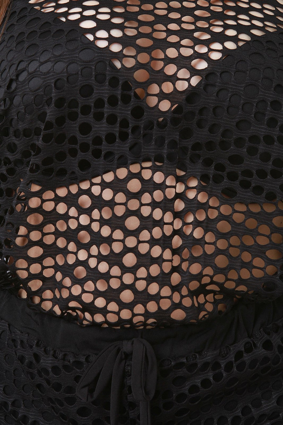 Diamond Fishnet Mesh Boat Neck Jumpsuit - NoveltyOne