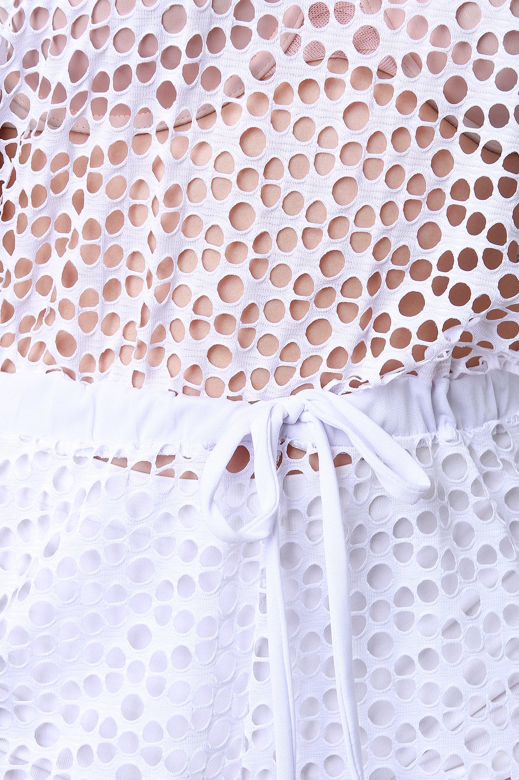 Diamond Fishnet Mesh Boat Neck Jumpsuit - NoveltyOne