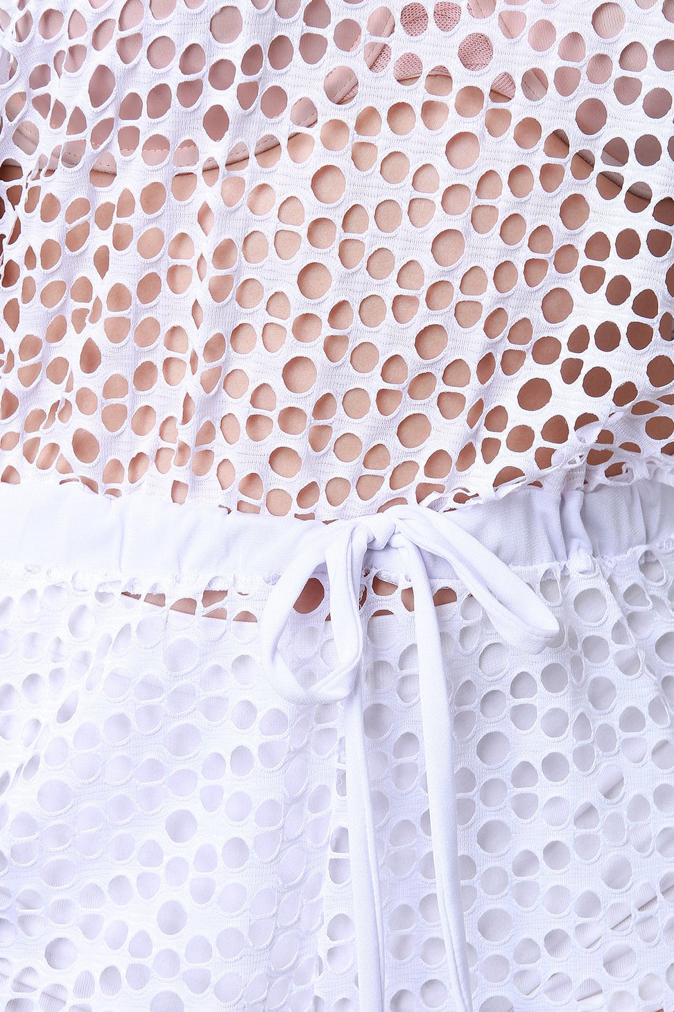 Diamond Fishnet Mesh Boat Neck Jumpsuit - NoveltyOne