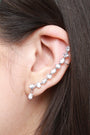 Cubic Zirconia Curve Cuff Earring