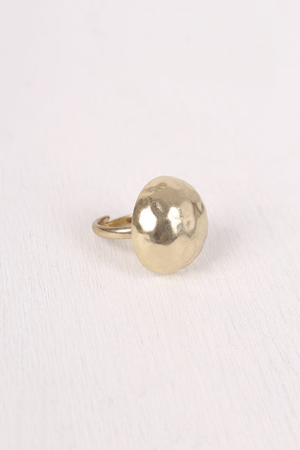 Hammered Half Dome Ring