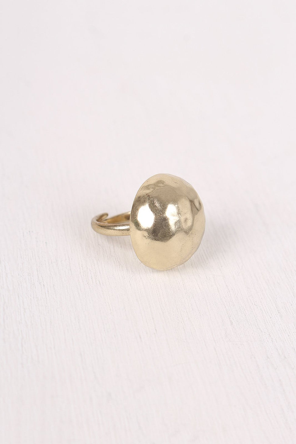 Hammered Half Dome Ring