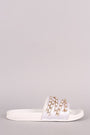 Satin Chain Links Slide Sandal