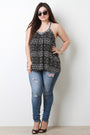 Tribal Embroidered V-Neck Sleeveless Top