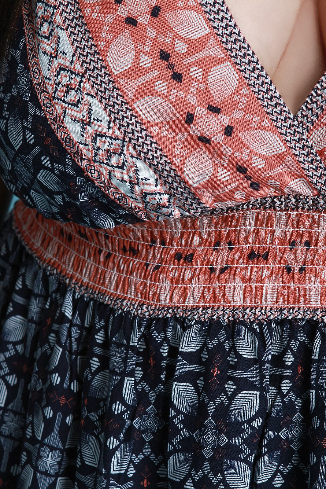 Double Spaghetti Straps V-Neck Bohemian Maxi Dress