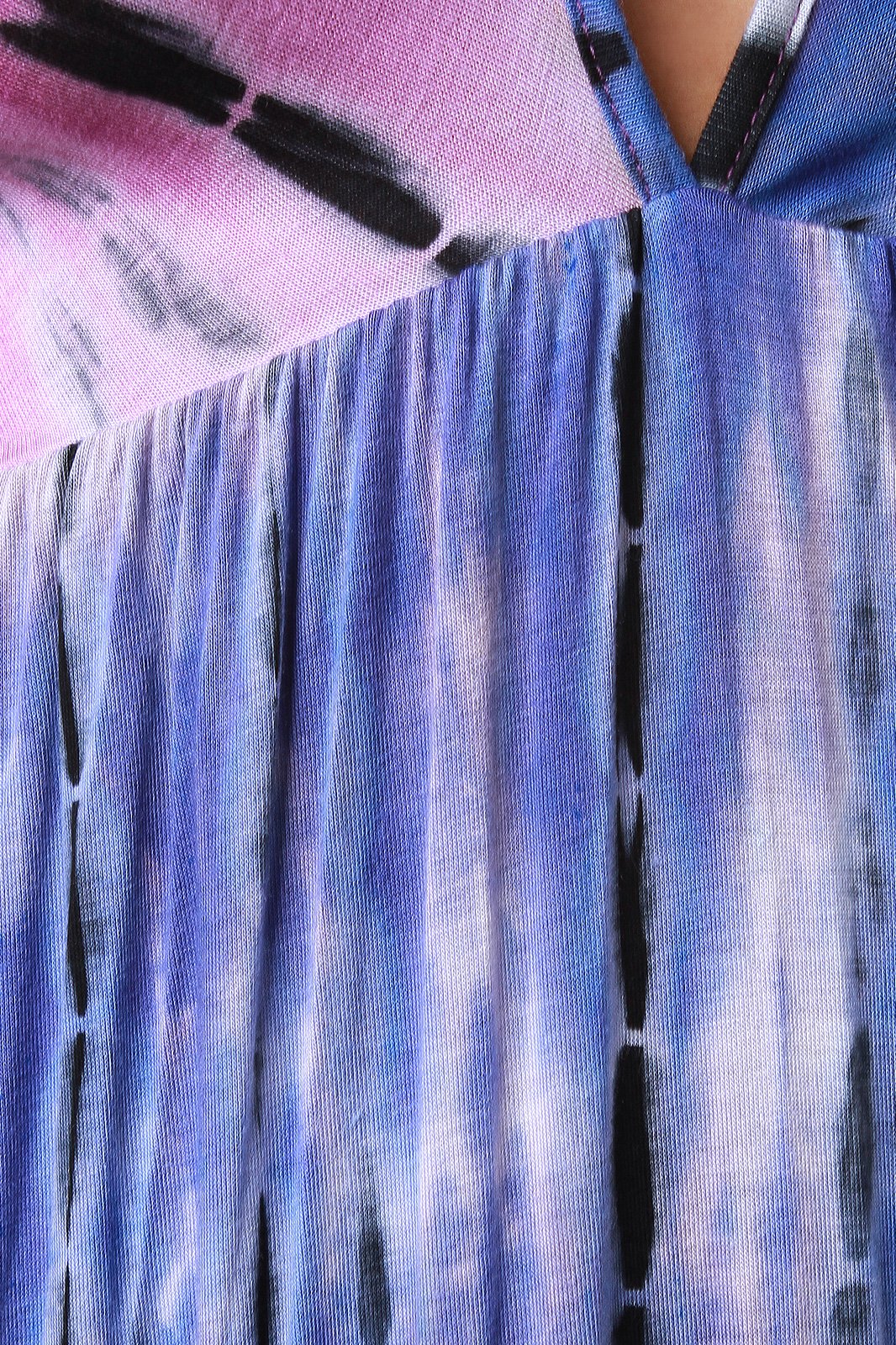 Tie Dye Jersey Knit Crisscross V-Neck Maxi Dress