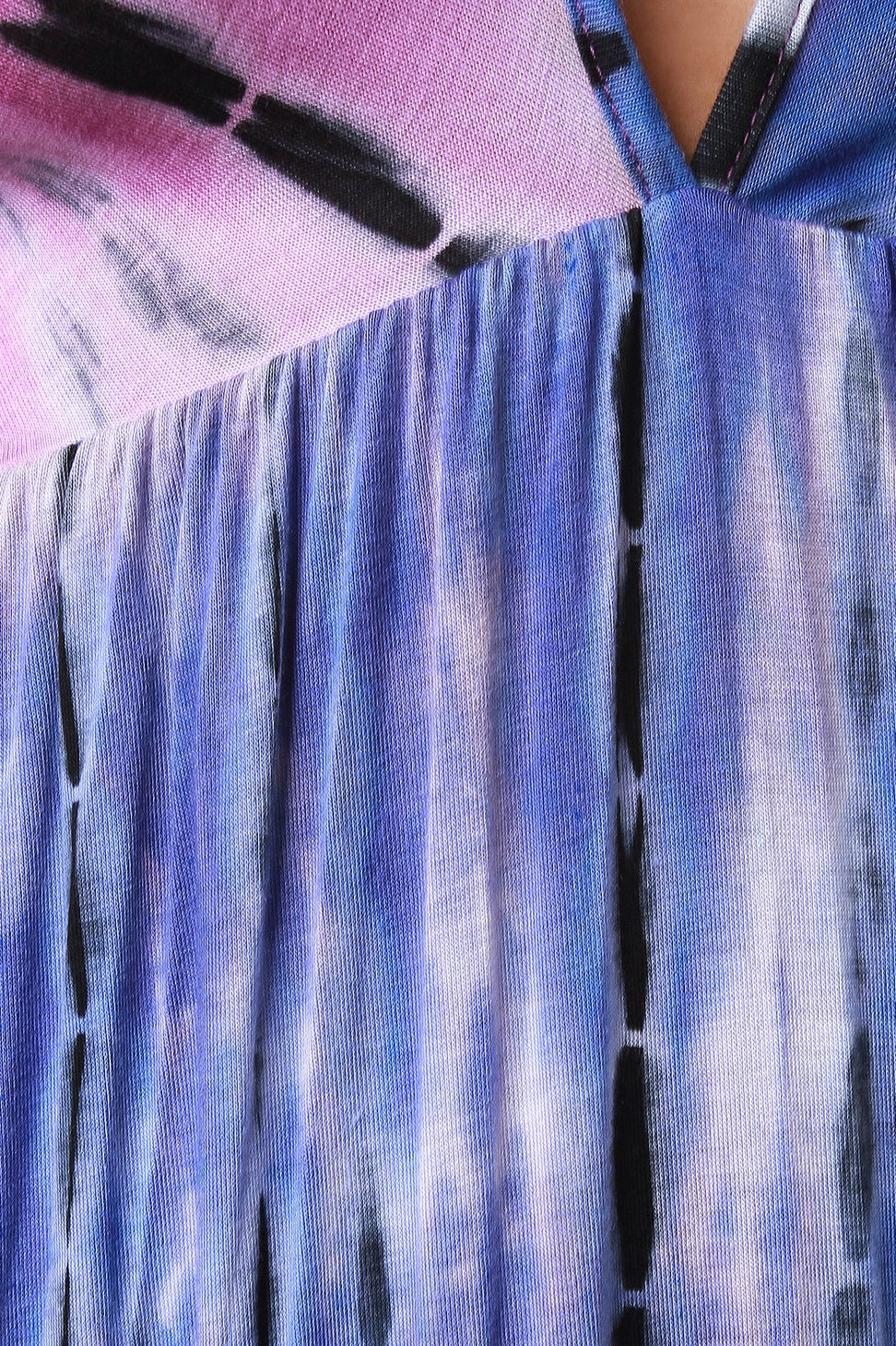 Tie Dye Jersey Knit Crisscross V-Neck Maxi Dress