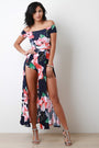 Bardot Floral Double Front Slit Romper Maxi Dress