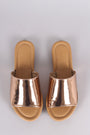 Metallic Single Wide Band Slip-On Sandal