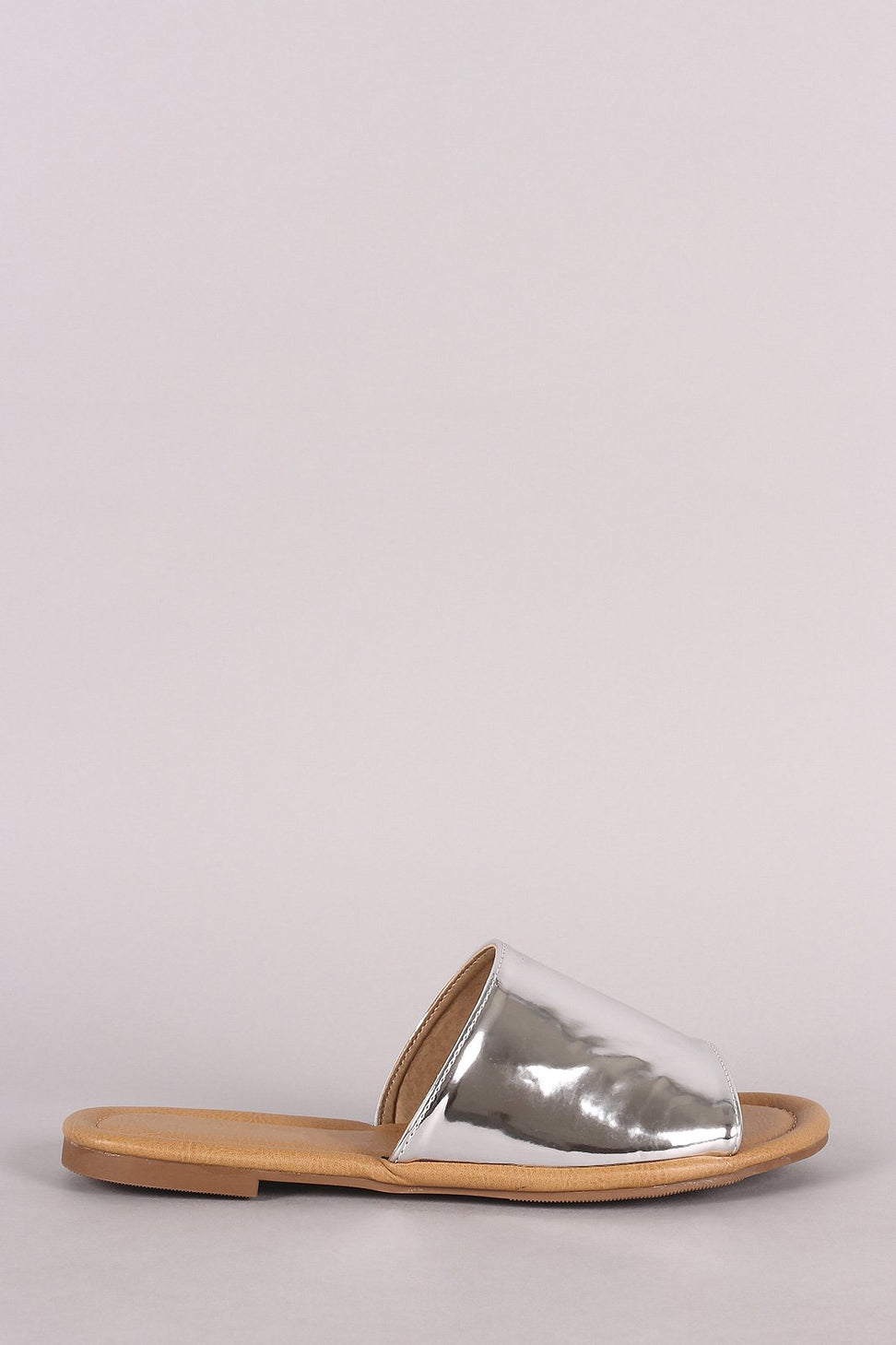 Metallic Single Wide Band Slip-On Sandal