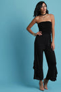 Strapless Ruched Tiered Ruffle Jumpsuit