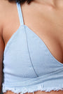 Stretch Denim Frayed Bralette Top