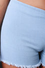 Stretch Denim Frayed Cut Off Shorts