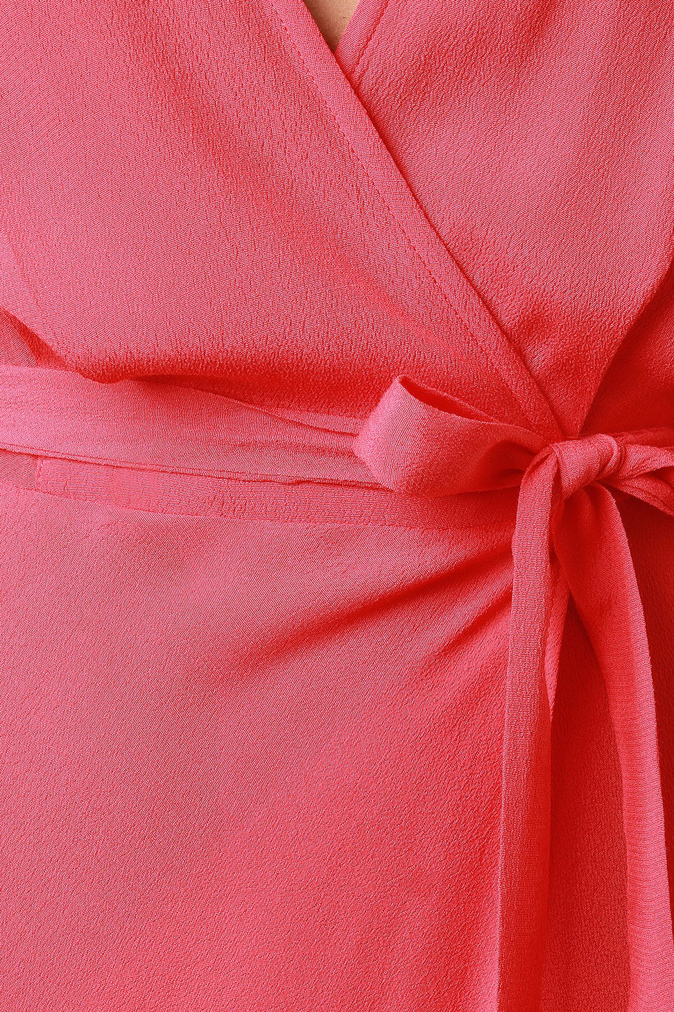 Surplice Self-Tie Sash High Low Maxi Dress