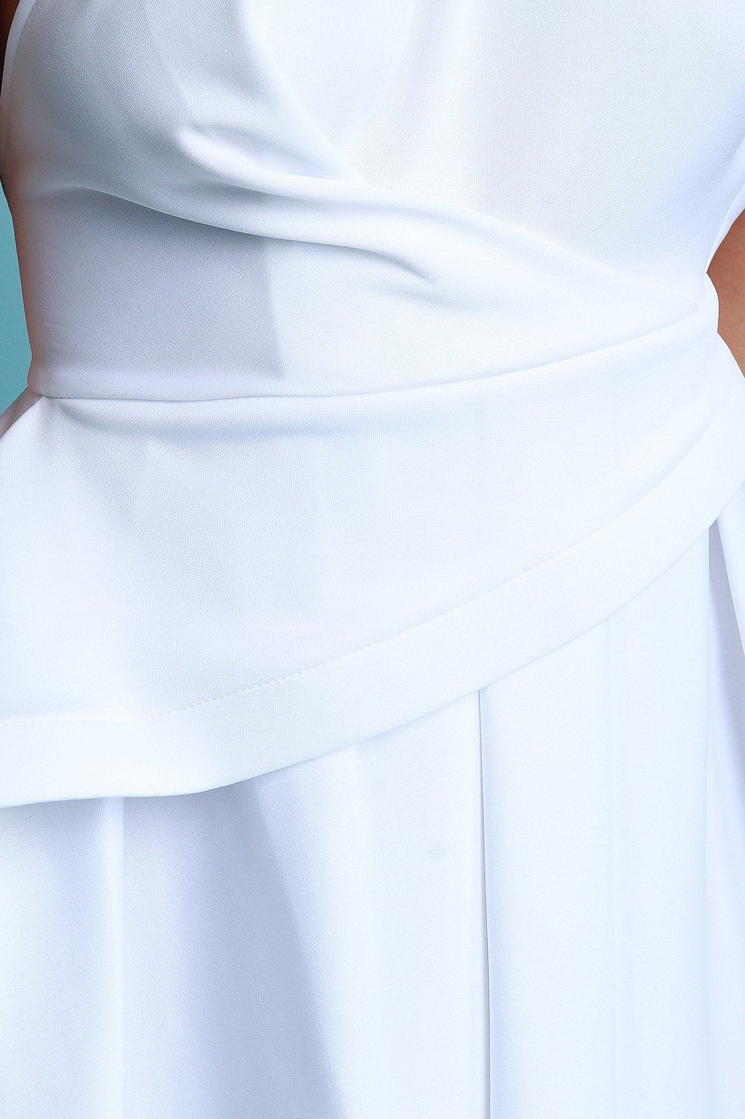 Single Shoulder Pleated Skater Dress