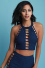 Ladder Cutout Halter Crop Top