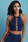 Ladder Cutout Halter Crop Top