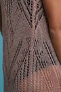 Metallic Loose Knit Sleeveless Longline Cardigan